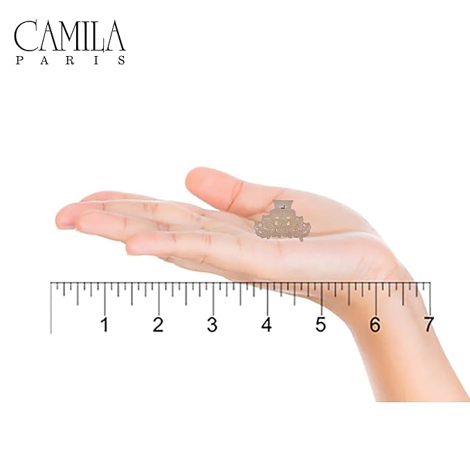 Camila Paris CP2401/2 Set of 2 French Hair Clip for Women, Small Amber, Antique, Girls Hair Claw Clips Jaw Fashion Durable and Styling Hair Accessories for Women, Made in France