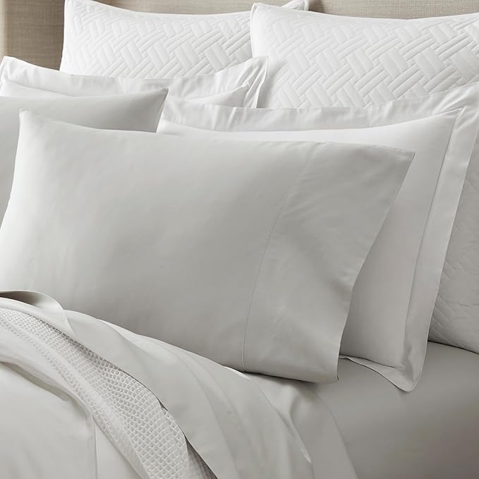 Boll & Branch Signature Hemmed Pillowcase Set - Standard, Mist - Luxury 100% Organic Cotton - Buttery Soft and Breathable - Softer with Every Wash - 2 Pillowcases Included