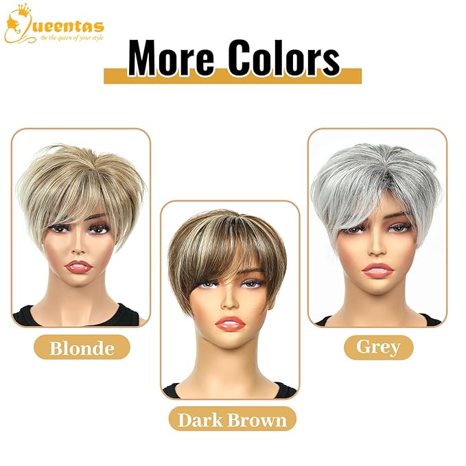 QUEENTAS Hair Topper for Women with Thinning Hair Pieces 6.5"*6"Large Coverage 360°3D Synthetic Short Wiglets with 5 Clips(Blonde Mixed Brown)