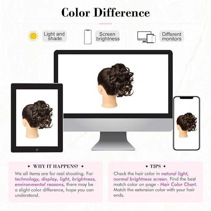 REECHO 9" Short Ponytail Extension, Classic Loose Curly Wavy Claw Clip Pony tails Hair Extensions HP001 Hairpieces for Women - Dark Brown with Highlights