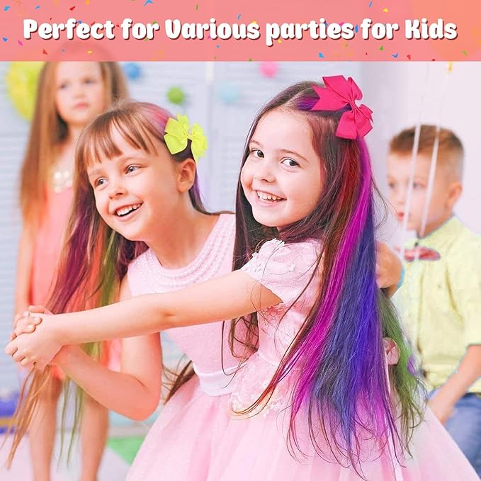 New Hair Chalk Comb Temporary Hair Color Dye for Girls Kids with Light Color Hair, Washable Hair Chalk for Girls Age 4 5 6 7 8 9 10 Birthday Cosplay DIY, Christmas, New Year (Pink+Blue)