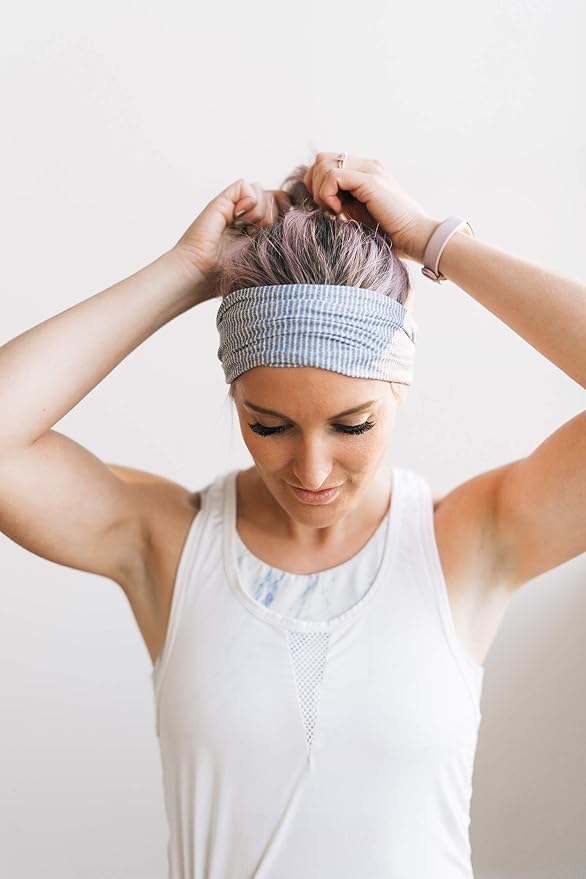 Maven Thread 4" Wide Workout Headbands for Women (2 Pack) – Non-Slip Sweatbands for Gym, Running & Yoga
