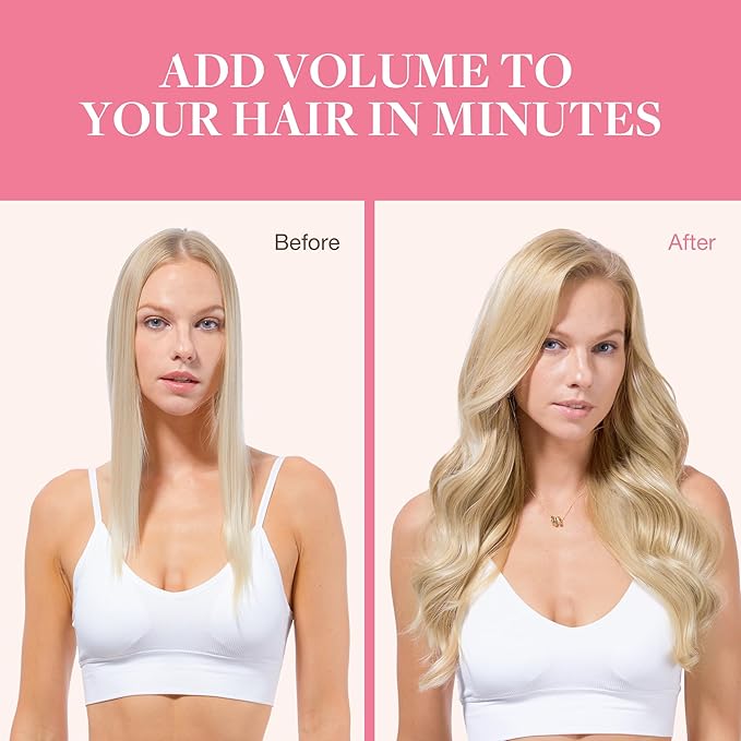 GOO GOO Clip in Hair Extensions Real Human Hair, Remy Human Hair Extensions Clip ins for Women, Natural Human Hair, 18inch 130g 7Pcs, 18A/613A Dark Blonde Highlighted Bleach Blonde