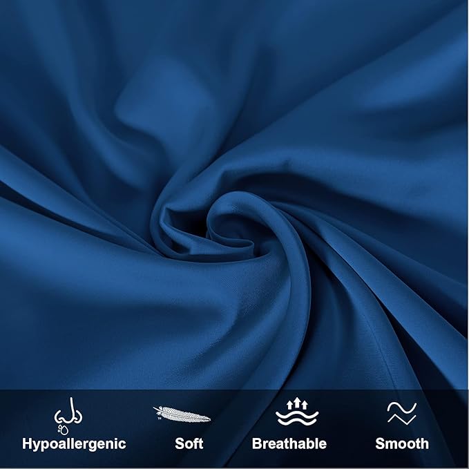 Mulberry Silk Pillowcase for Hair and Skin,King Size Cooling Silk Pillow Case with Hidden Zipper,Allergen Proof Dual Sides Soft Breathable Smooth Silk Pillow Cover for Women(King,Gem Blue)