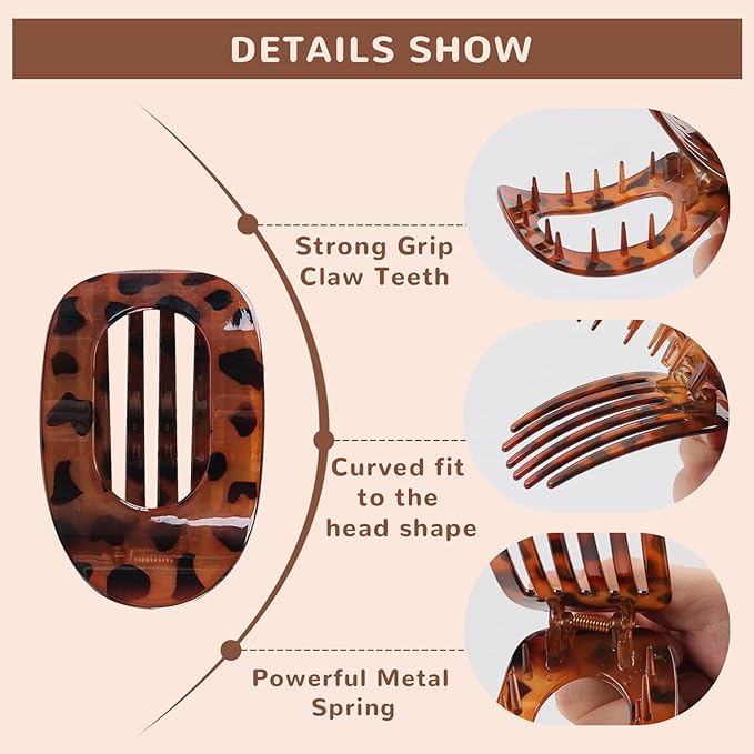 Hair Clips Flat claw clips for women,Non Slip Hair Claw Clips for thick hair and thin hair, French ergonomic hair accessories Set