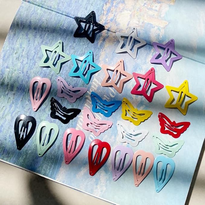 KUBOM Candy Color Hair Clips and Non-Slip Metal Snap Hair Accessories for Kids, Girls, Toddlers, and Women -100 PCS