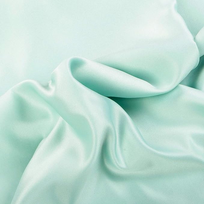 NTBAY Zippered Satin Pillow Cases for Hair and Skin, Luxury Queen Hidden Zipper Pillowcases Set of 2, 20x30 Inches, Cyan