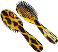 Rock & Ruddle Natural Mixed Boar Bristle Hair Brush for Women and Kids (Small/Travel Size, 17.5cm) - Perfect for Wet or Dry Hair, Detangling Smoothing Blowdrying - Made in UK - Leopard Print Design