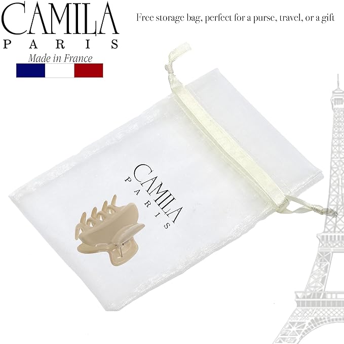 Camila Paris CP3551 French Hair Clip for Women, Small, Nude 2.5 Inch Girls Hair Claw Clips Jaw Fashion Durable Styling Hair Accessories for Women, Strong Hold No Slip Grip, Made in France
