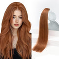Sunny Hair Copper Tape in Hair Extensions Human Hair Glue in Hair Extensions Straight Tape ins Hair Extensions Copper for Women 50g 20pcs 14inch