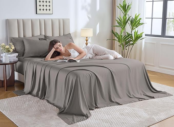 King Pillowcases by Pure Bamboo, Genuine 100% Organic Viscose Derived from Bamboo, Luxuriously Soft & Cooling, Double Stitching, Envelope Closure (2 King Pillowcases, Graphite)