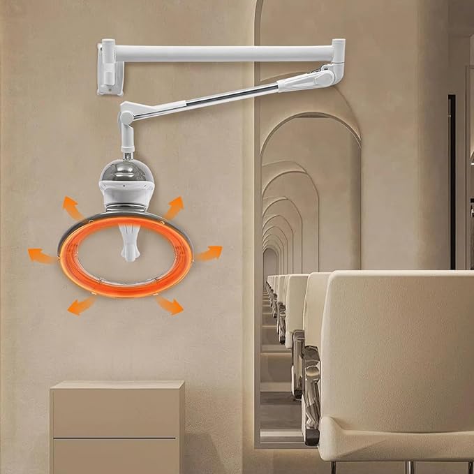 Hair Treatment Machine, 950W Wall Mount Orbiting Rotating Hair Processor for Salon Spa Family, Time Adjustable, Grey
