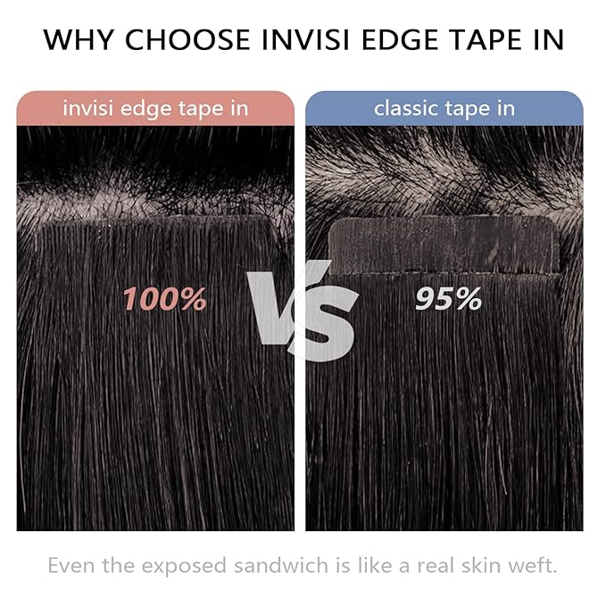 COOKAYU Invisible Tape in Hair, Ash Blonde and Platinum Blonde Seamless Injected Tape in Human Hair Extensions 20pcs/pack 18Inch 40g Invisi Edge Extensions