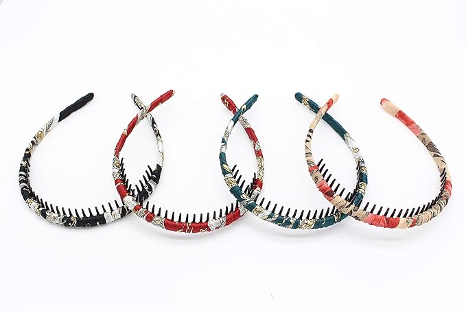 boho hair band headbands for women/Girls teeth Comb Hair Accessories Non-slip hairband Resin hair hoop (4 PCS)