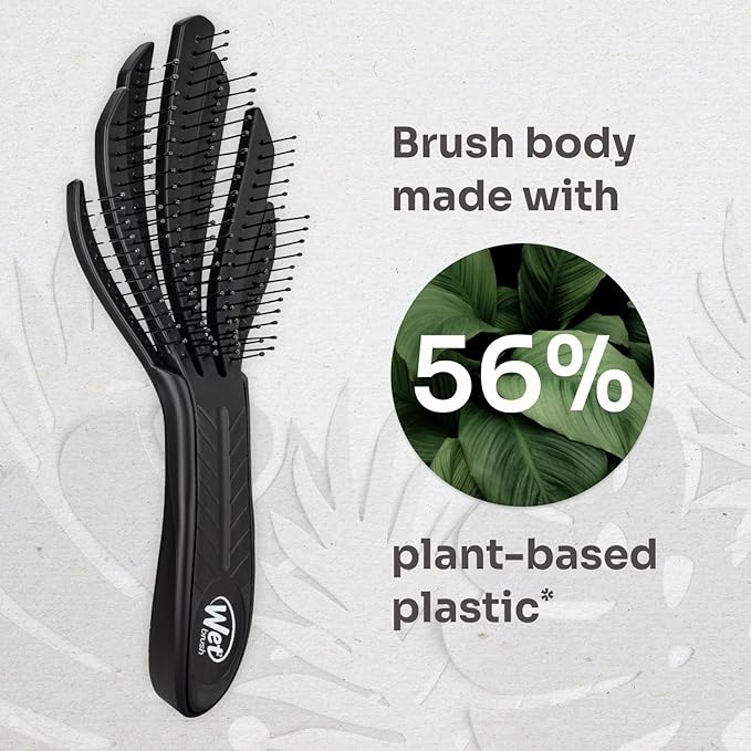 Wet Brush Go Green Curl Detangler Hair Brush - Black - Ultra-Soft IntelliFlex Detangling Bristles Glide Through Tangles with Ease - Great For Curly Hair - No Split Ends & Pain-Free (Pack of 2)