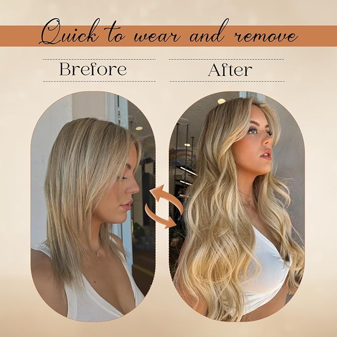 Clip in Hair Extensions Real Human Hair 18Inch 8pcs 100g Seamless Balayage Blonde Hair Extensions Clip Ins Double Weft Light Blonde Highlight Golden Blonde Invisible Straight Remy Human Hair for Women