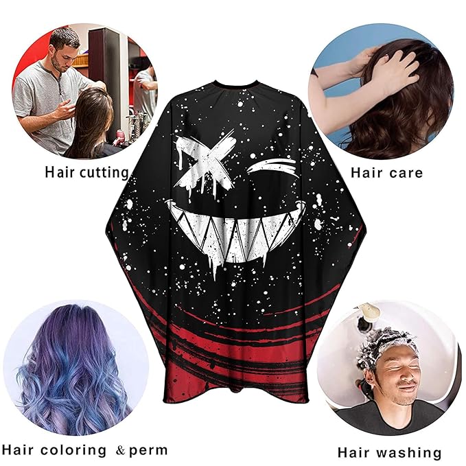 Barber Capes for Men Hair Cutting Capes with Snaps Salon Capes for Stylists Waterproof Hairdresser Gown Cape- 63”× 56”(Black)