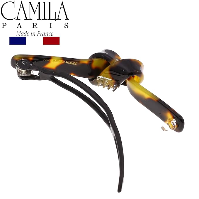 Camila Paris CP2801 French Hair Barrette Clip for Girls, Handmade, Tokyo, Metal-Free Closure Strong Hold Grip Hair Clips for Women, No Slip and Durable Styling Girls Hair Accessories, Made in France