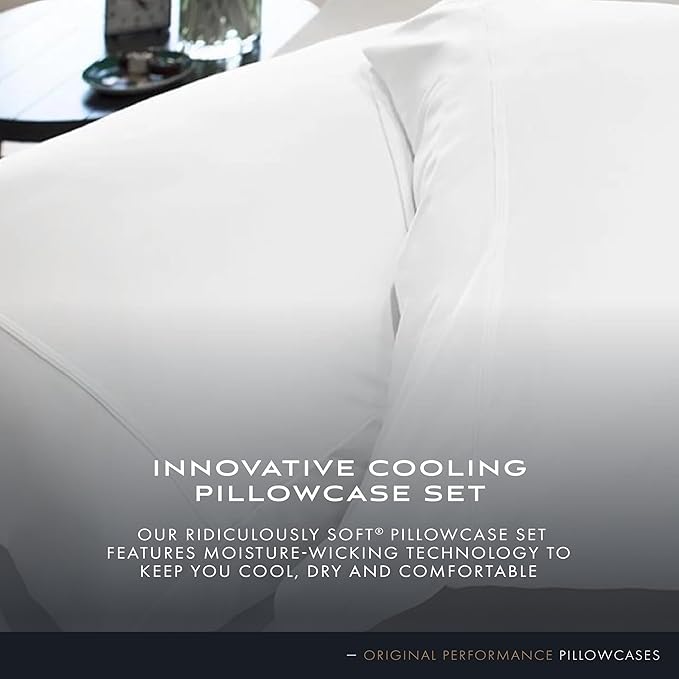 SHEEX Original Performance Cooling Pillowcases, Ultra-Soft Pillowcase Set, 2 Cooling Pillow Covers, Standard, Graphite