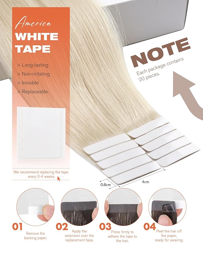 Sunny Hair Blonde Tape in Hair Extensions Human Hair, 26 inch Long Tape in Extensions Remy Tape ins Human Hair Extensions for Women 50g 20Pcs