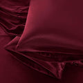 Aormenzy Satin Pillow Cases for Women Standard Size Set of 2, Burgundy Satin Pillowcase for Hair with Envelope Closure Silky Pillow Covers Wrinkle, Fade Resistant (20x26 Inches)