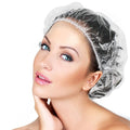 Disposable Shower Caps 100 Pcs - Multi-Purpose Thickening Elastic Bath Cap Plastic Waterproof Clear Shower Caps Bath Shower Hair Caps Women Spa,Home Use, Hotel and Hair Salon, Portable Travel(18.1")