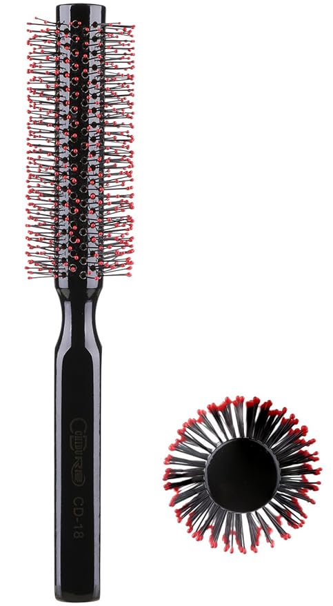 PERFEHAIR Small Round Hair Brush for Blow Drying with Soft Nylon Bristles-Wooden Handle, 1.5 inch