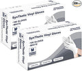Disposable Gloves Medium, Nitrile and Vinyl Blend Material Gloves, Latex Free, 4 Mil 200 Pc Food Grade Glove for Cleaning, Food Prep, Hair Dye, Tattoo, White