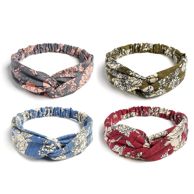 Elastic Knotted Headbands for Women Cloth Head Hair Bands for Women's Hair Non Slip Boho Wrap Twisted Hair Accessories