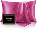 INFIIXSO Mulberry Silk Pillow Cases King Size Set of 2, Silk Pillowcase with Hidden Zipper 20"x36", Extraordinary Smooth and Soft Pillow Case for Hair and Skin(Hot Pink, 2 Pack)