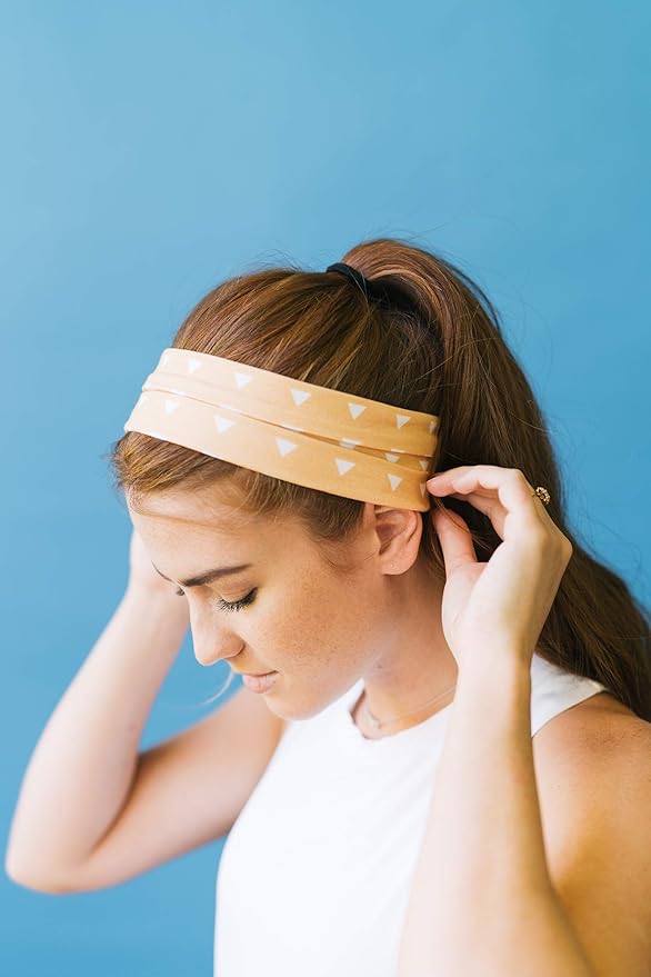 Maven Thread 4" Wide Workout Headbands for Women (2 Pack) – Non-Slip Sweatbands for Gym, Running & Yoga