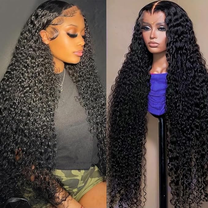 13x6 Deep Wave Lace Front Wigs Human Hair 200% Density HD Lace Front Wigs Human Hair Pre Plucked Natural Color Glueless Wig 100% Virgin Lace Front Wigs for Women（26inch）