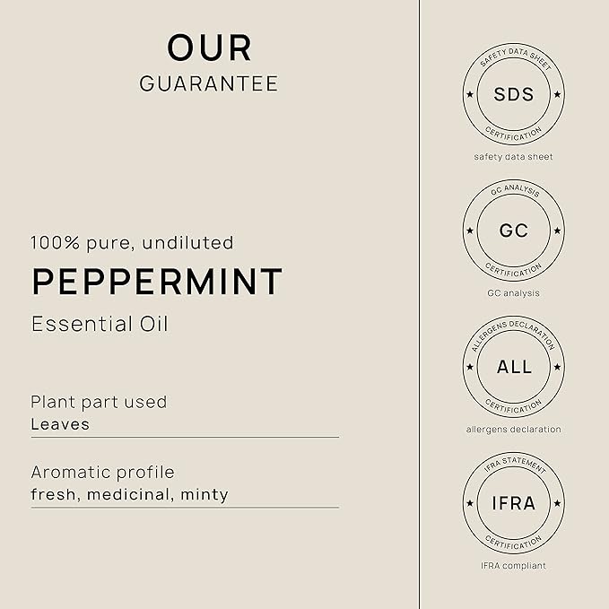 VINEVIDA Peppermint Japanese Essential Oil 10 mL - Undiluted Peppermint Oil 10 mL - Peppermint Candle Oil Scent - DIY Candle Scents for Candlemaking - 10 mL Essential Oil for Soap Making Safe for Skin
