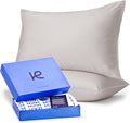 Kickoff Viscose Bamboo Pillowcase, Queen, Set of 2, 100% Organic Hidden Zippered Viscose Bamboo Pillow Case Queen Size, Cooling Pillow Cover for Hot Sleepers (20"x30", Dove Grey)