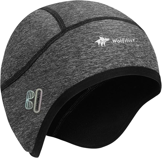 Skull Cap Helmet Liner for Men Women Hard Hat Liner Winter Cycling Cap Under Helmet Thermal Fleece Beanie