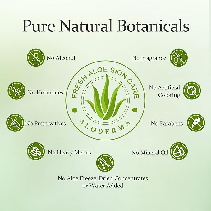 Aloderma Organic Aloe Vera Gel for Skin + Tea Tree Oil, Made within 12 Hours of Harvest, Soothing Pure Aloe Vera Gel for Face, Works Great for Oily Skin, Dry Scalp, Aftershave, Natural Aloe - 10.6 Oz