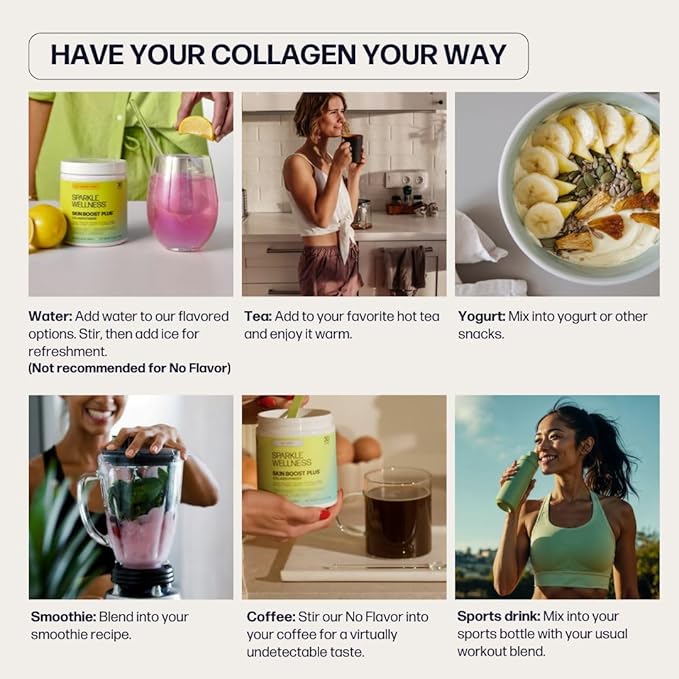 Sparkle Wellness VERISOL Bioactive Hydrolyzed Collagen Peptides | Collagen Powder Supplement with Vitamin C & Hyaluronic Acid for Hair, Skin, and Nail Health | Skin Boost Plus (Tropical) [30-Serves]