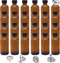 24 Pack 2oz Amber Glass Bottles for Vanilla Extract, Boston Round Leak-Proof Brown Glass Jars with Caps, Bonus Funnel - Ideal for Homemade Extracts, Essential Oils, DIY Christmas Party Gift Supplies