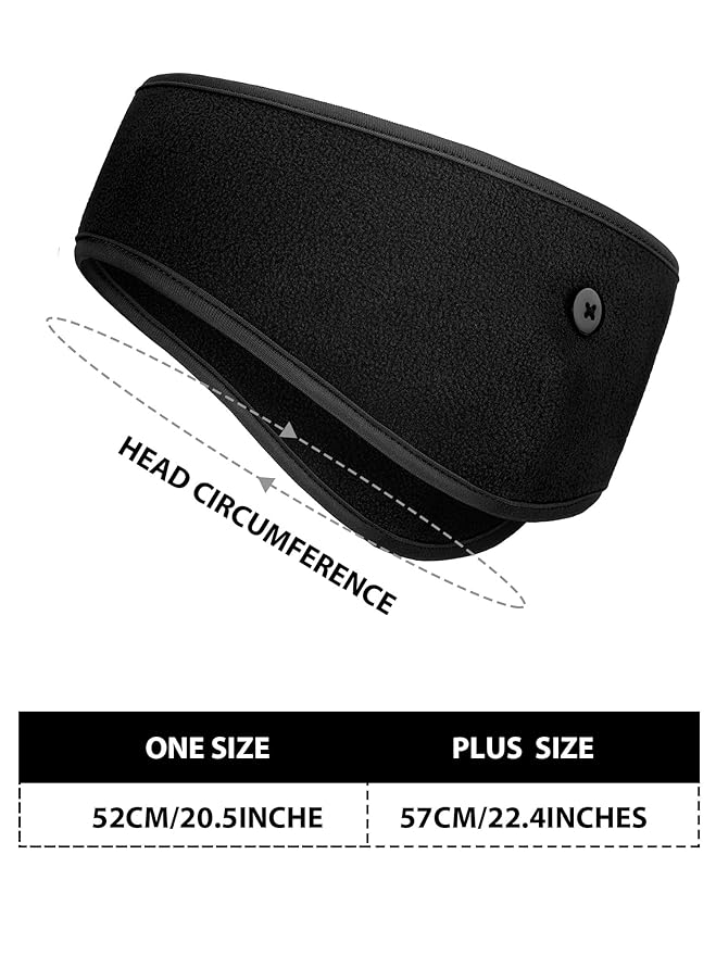 Syhood 6 Pieces Winter Fleece Ear Warmer Headband Ear Muffs Head Wraps with Winter Fleece Neck Warmer Gaiter(Black, Dark Grey, Navy Blue,One Size)