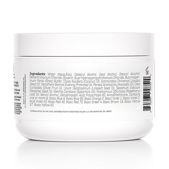 Overtone Semi Permanent Hair Color Conditioner, Vibrant Teal, 8 oz, Nourishing, Damage-Free, Color Depositing Mask for All Hair Types with Shea Butter & Coconut Oil, Vegan & Cruelty-Free