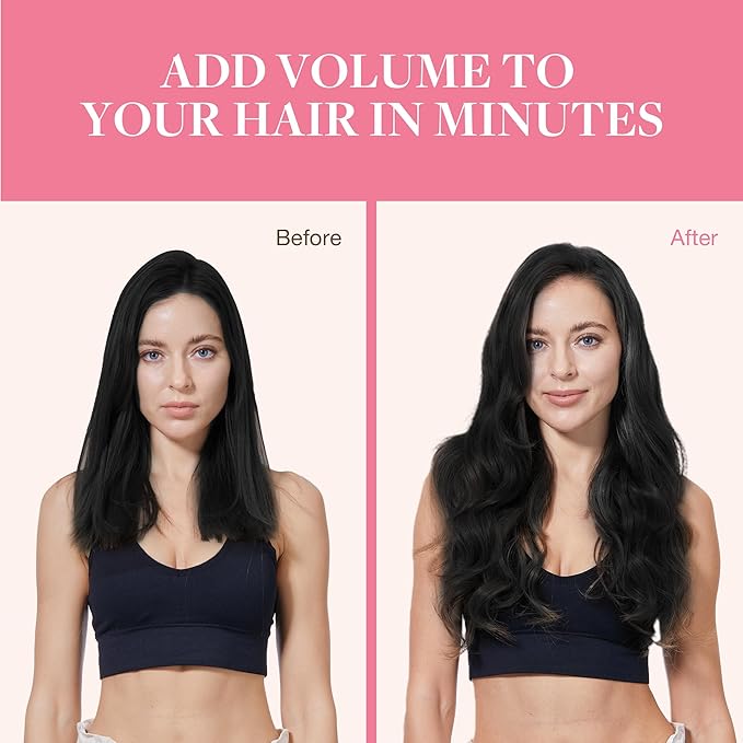 GOO GOO Clip in Hair Extensions Real Human Hair, Remy Human Hair Extensions Clip ins for Women, Natural Human Hair, 18inch 150g 9Pcs, 1 Jet black