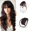 BARSDAR Real Human Hair Bangs Clip in - 100% Human Hair Clip in Bangs for Women - Dark Brown Wispy Bangs Extensions Fringe with Temples Real Hair Bangs Hairpieces - Darker Brown