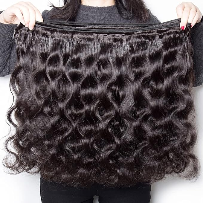 Body Wave Human Hair Bundles Natural Black Body Wave Hair Extensions Single Bundle 20 Inch Double Weft Real Natural Color Hair Weave 100g/Pc