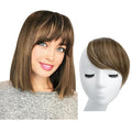 SARLA Straight Side Bangs Extension Clip in Synthetic Hair Pieces for Women Ash Medium Brown/Ash Blonde