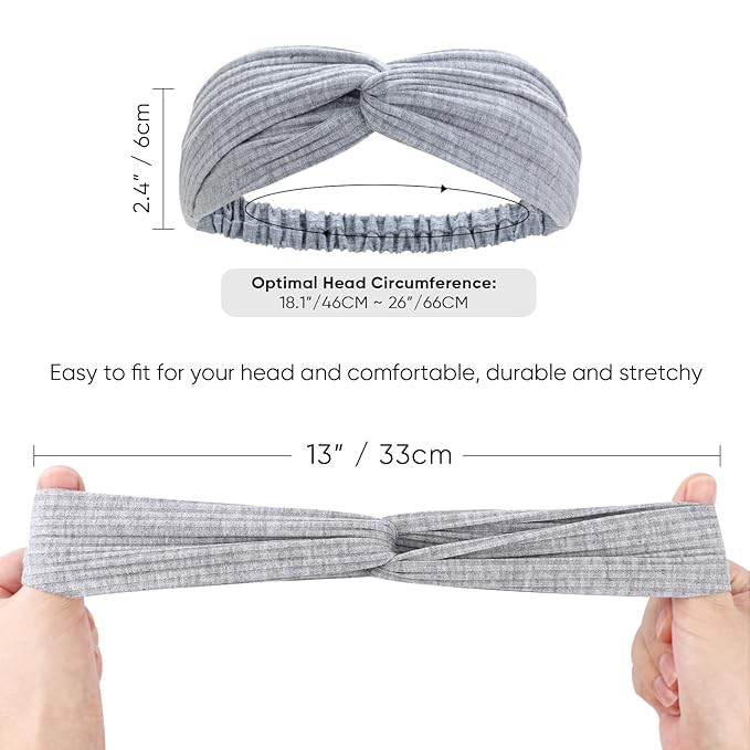 DRESHOW 8 Pack Headbands for Women Criss Cross Vintage Head Wrap Boho Headband Twisted Elastic Hair Accessories