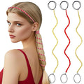3 Packs Ponytail Holders Hair Ties for Women, Spiral Pony Tails Elastic Braided Hair Holders for Gym Swimming Sports (3pcs16"colorful10)