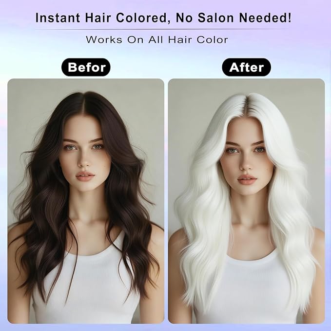 White Hair Spray Color, Temporary Hair Color Spray for Kids Women Men, White Hair Wax Dye, Temporary Hair Dye, Washable Hair Color Dye Pomades Natural Hair Dye for Party,Holloween,Cosplay (White)