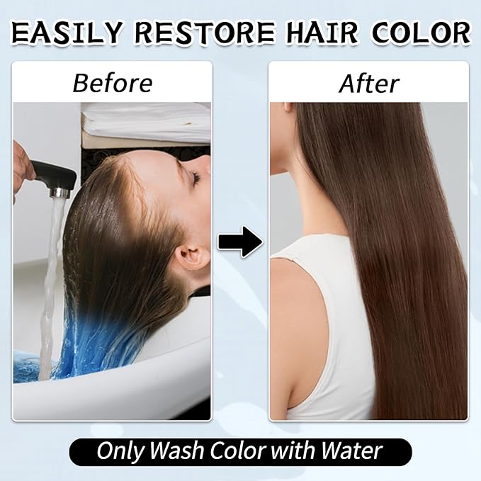Byhoo Blue Temporary Hair Dye for Kids, Cream Formula, 6 Combs, Washable Hair Color for Dark & Light Hair for Girls Party Halloween Cosplay