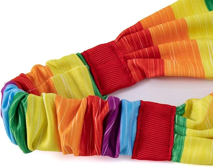 Rainbow Headband for Women Non Slip Elastic Sweat Hairbands Fashion Sports Hair Bands Soft Cloth Fabric Stretchy Headband for Running Workout Yoga