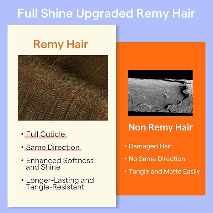 Full Shine Real Hair Extensions Clip in Human Hair Brown Clip in Extensions Light Brown Hair Extensions Real Human Hair Soft Straight 20 Inch 7 Pcs 120 G